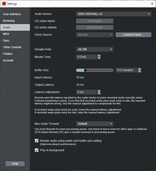 Menu and Dialog Reference | Reason Studios